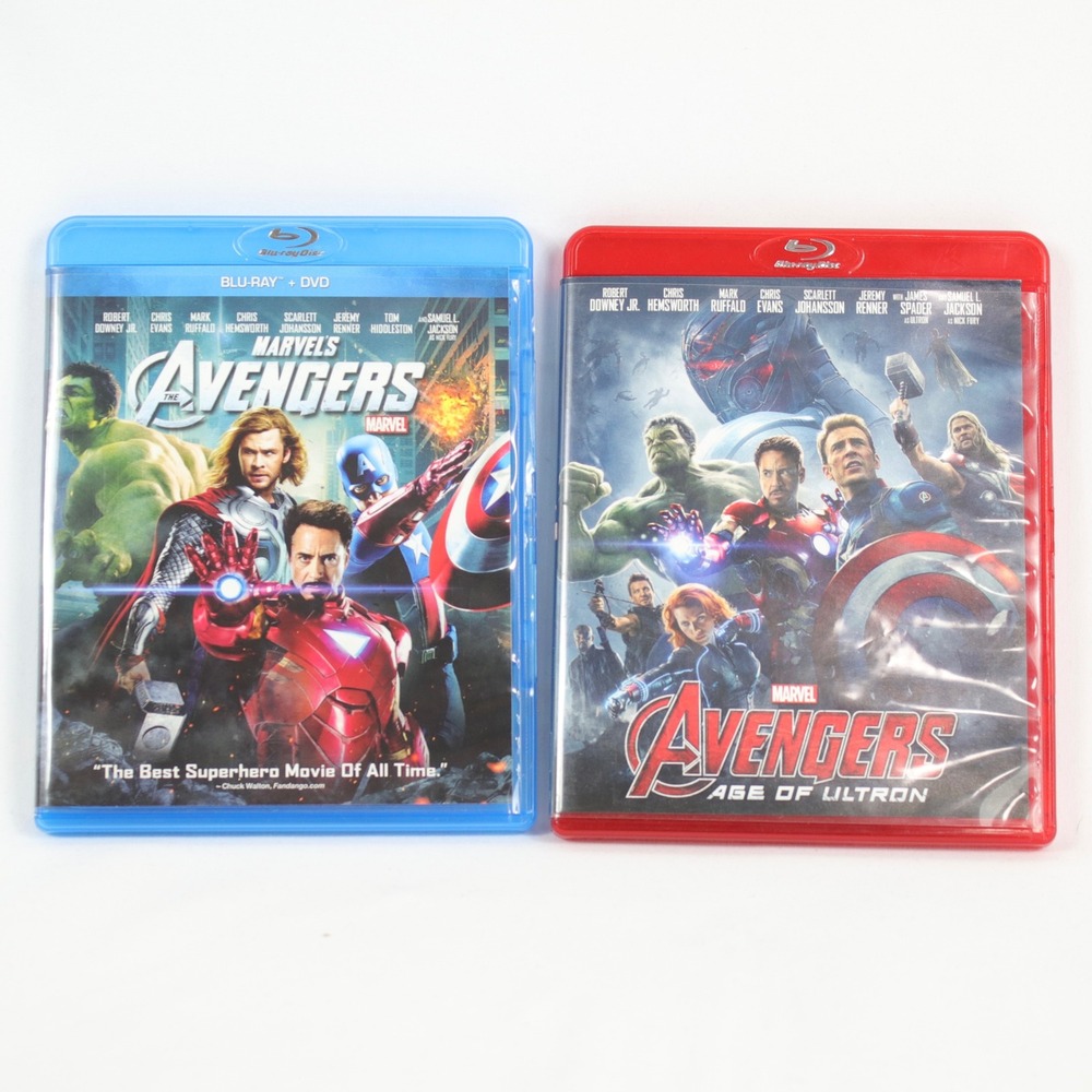 Marvel Avengers and Avengers Age of Ultron Blu-Ray DVD Movie Bundle